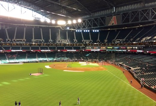 Pre-game batting practice, Rockies v. Diamondbacks