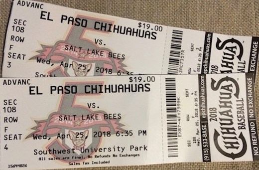 El Paso Chihuahuas Triple A baseball