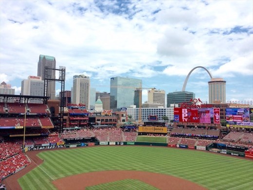 Busch Field with the Gateway Arch
