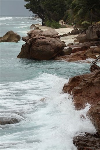 Le Digue coastline, Seychelles