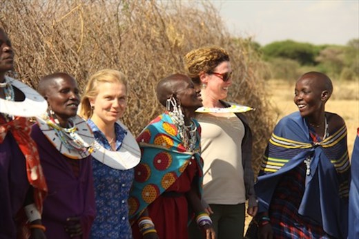 Andrea and Becky, the dancing queens,  Olpopongi Masai Village