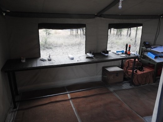 Electronics charging station, Northern Serengeti Safari Camp