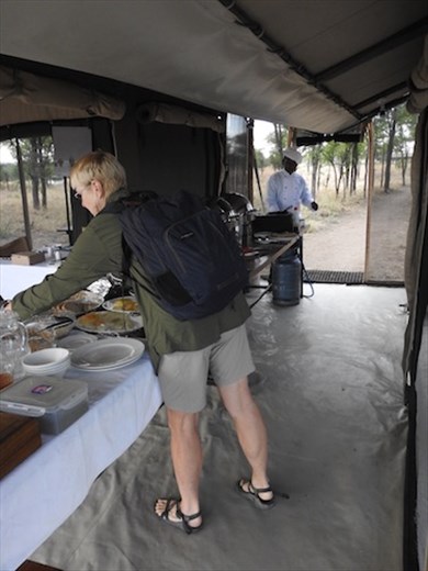Connie at breakfast buffet