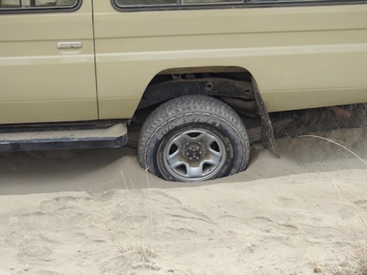 Stuck in the sand, a minor inconvenience, Serengeti National Park