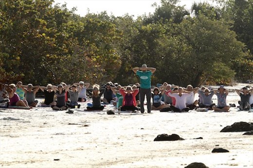 Saturday morning yoga, Bunche Beach Reserve