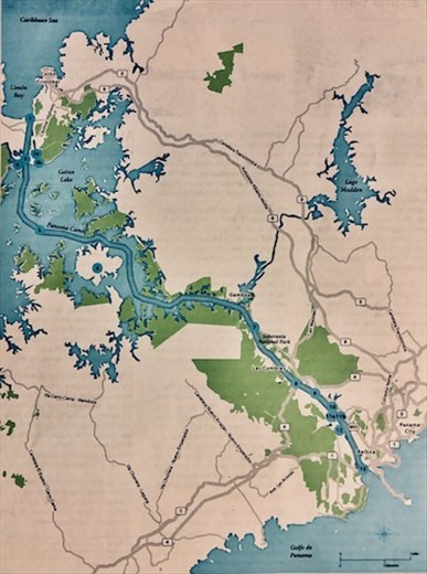 Panama Canal runs from North to South