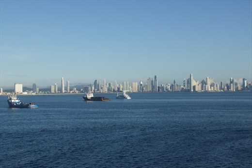 Panama City from the canal's exit