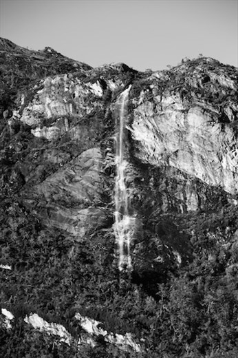 One of many waterfalls near Brujo Glacier