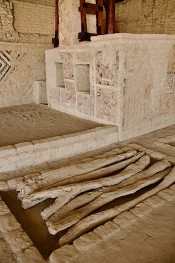 Señora de Cao grave (under the logs) El Brujo Archeological Complex