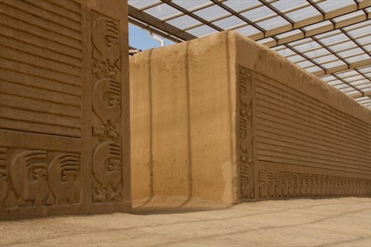 Entrance to the Northern Patio with Sea Otter motif, Chan Chan