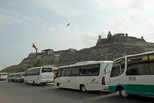 The cruise ship passengers arrive, Cartagena