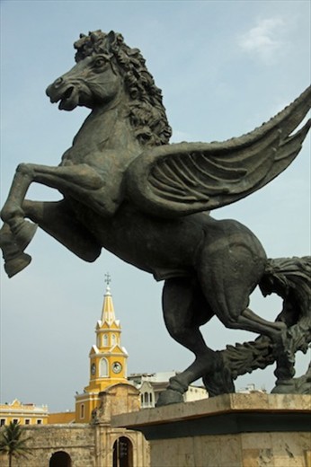 Pegasus and clock tower, Cartagena