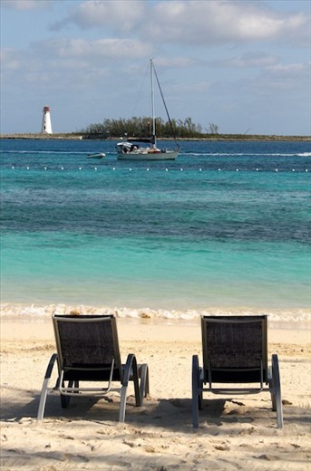 Beach and lighthouse, Nassau