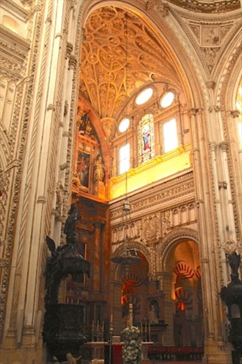 Dome of Catholic cathedral, Mezquita, Cordoba