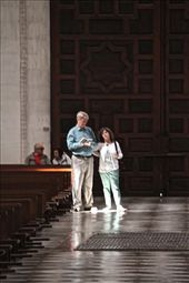 Rick and Margarita comparing notes, Granada Cathedral: by vagabondstoo, Views[477]