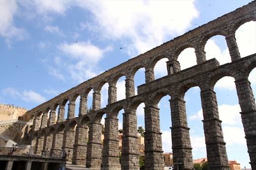 Roman aquaduct, still holding water, Segovia