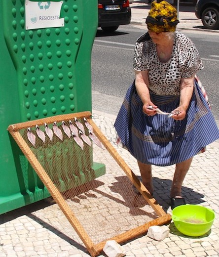 Traditional fish drying, Nazare