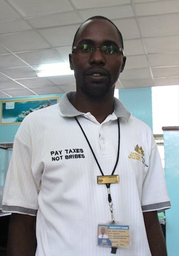 The shirt says it all, at the border