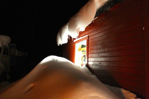 Deep snow at Camp Tamok