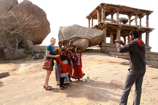 Connie's admirers, Hampi