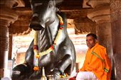 Monk and bull, Pattadakal Complex: by vagabondstoo, Views[198]