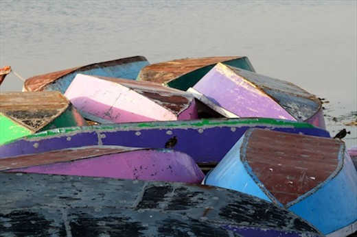 Colorful boats, Nalsarovar Bird Sanctuary