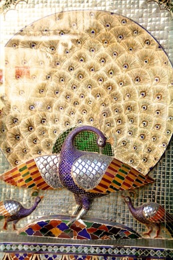 Peacock mosaic, City Palace, Udaipur