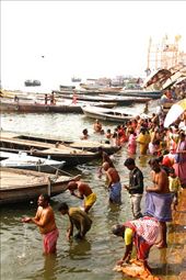 Morning ablutions, Varanasi: by vagabondstoo, Views[2603]