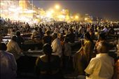 Boats rafted together for the evening performance, Varanasi: by vagabondstoo, Views[256]