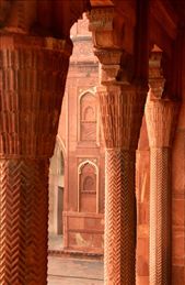 Sandstone columns, Agra Fort: by vagabondstoo, Views[590]