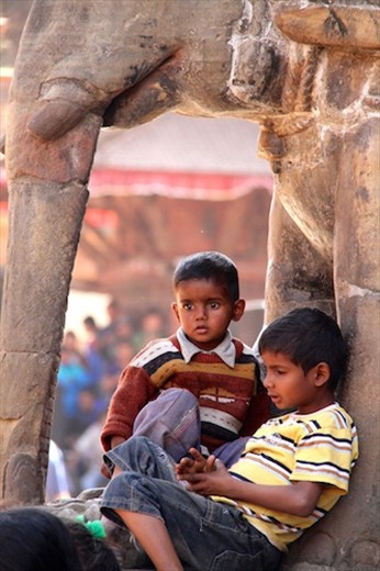 Kids being kids, Durbar Square, Kathmandu