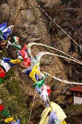 Prayer flags in the wind, Tiger's Nest: by vagabondstoo, Views[600]