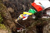 Prayer flags in the wind, Tiger's Nest: by vagabondstoo, Views[678]