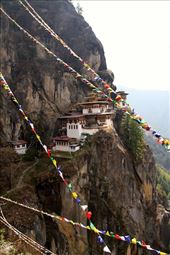 Tiger's Nest and prayer flags: by vagabondstoo, Views[1391]