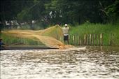Fisherman tossing the net, Inle Lake: by vagabondstoo, Views[472]