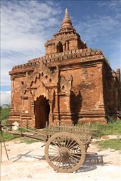 Wagon and temple, Bagan Archeological Area: by vagabondstoo, Views[632]