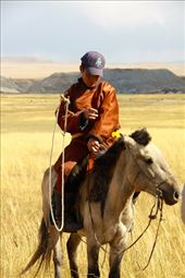 Mongolian horseman, Gun Galuut Nature Reserve: by vagabondstoo, Views[1156]