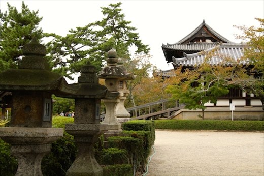 Stone lanterns, Horyuji Temple