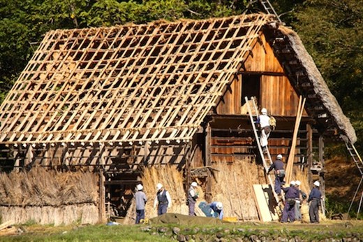 Replaceing thatch roof, , Shirakawa-go