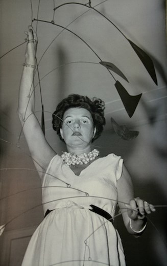 Peggy herself with Calder mobile (archival photo)