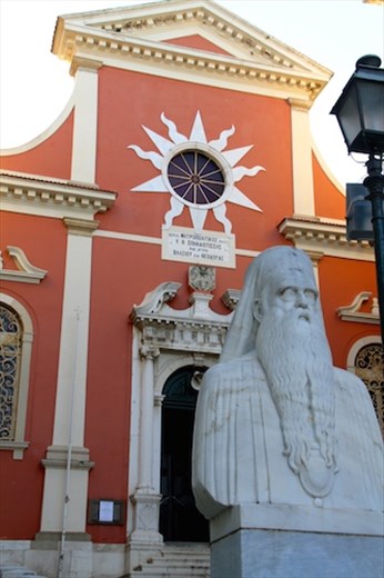 Greek Orthodox church and priest, Corfu