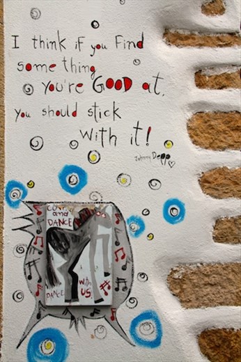 Sign at coffee shop, Patmos