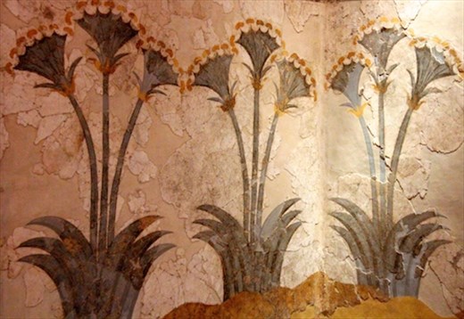 Papyrus mural from Akotiri, Santorini Prehistoric Museum