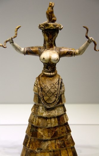 Snake goddess from Knossos, Archeological Museum, Heraklion