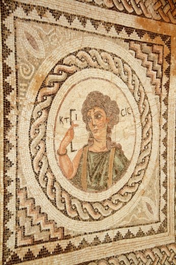 Mosaic, woman with a foot (measure), Ancient Kourian