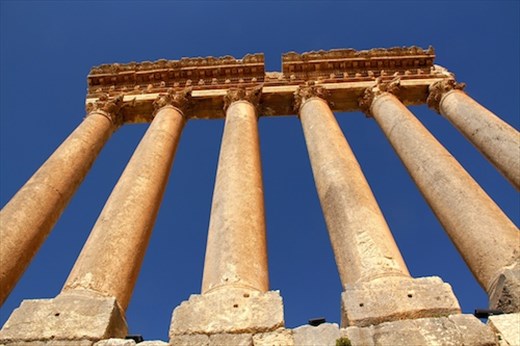 Columns on Temple of Jupiter, Baalbek Roman WHS