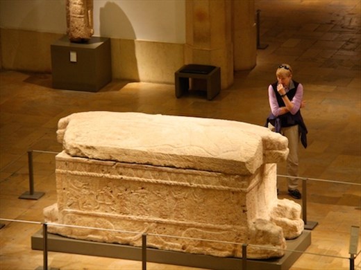 Connie studying the details, National Museum, Beirut