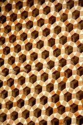 Painted lattice work looks like it is moving, Bukhara: by vagabondstoo, Views[274]