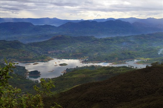 View of the Castelreagh reservoir from top of Sri Pada / Adam's Peak Mountain