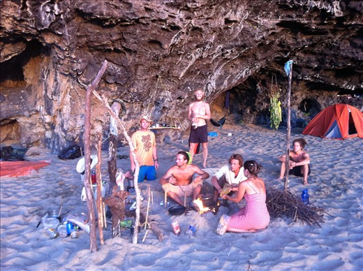 Gathering for dinner at night 